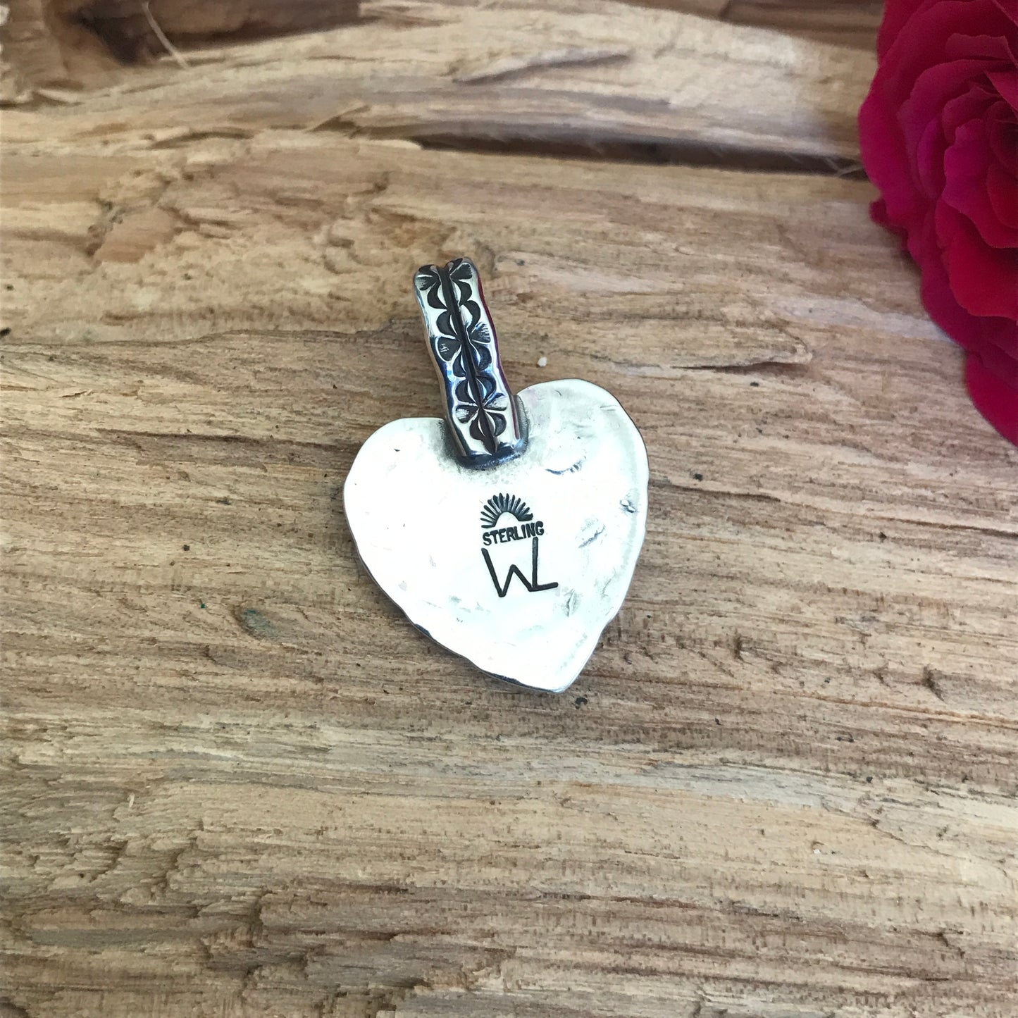 Mi Flora Corazon~ My Heart flower Pendant~ Sterling Silver~ Artisan Handmade ~ 1075