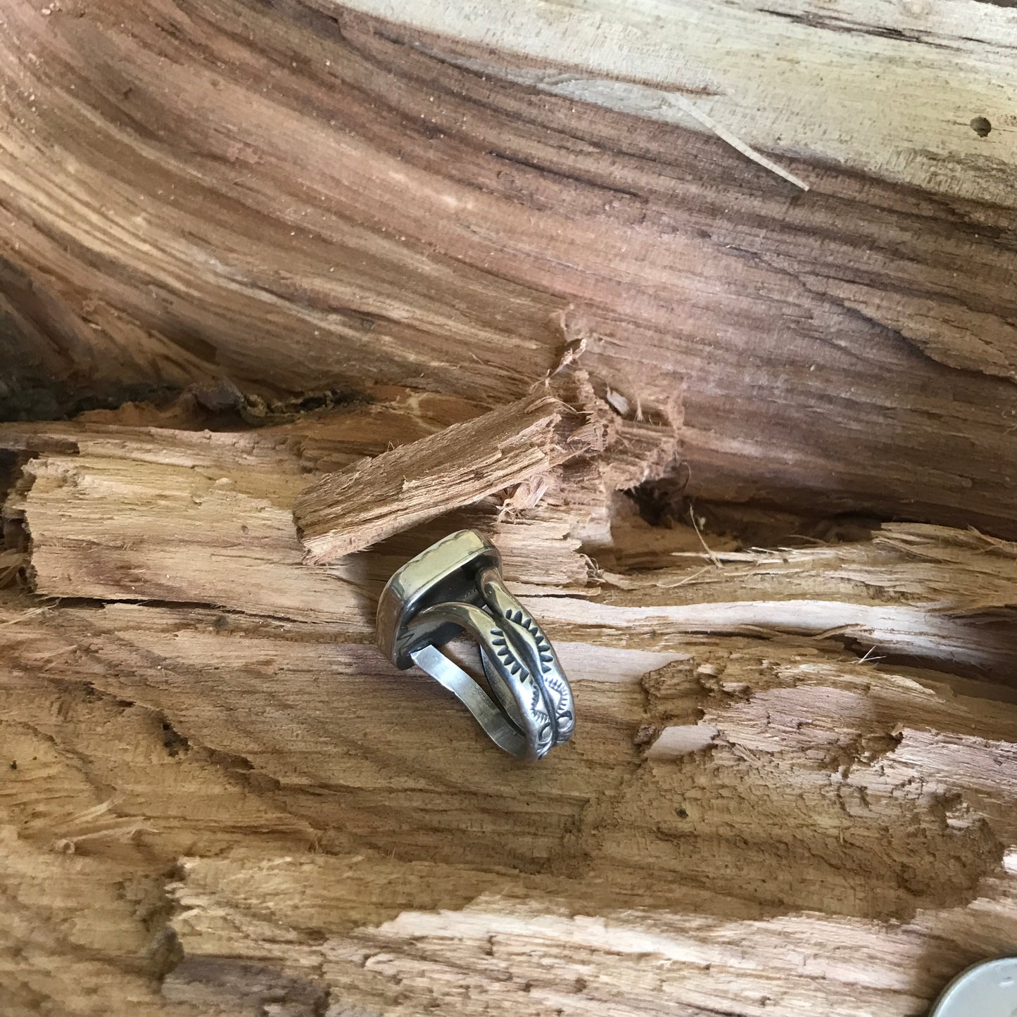 White Buffalo Ring~Sterling Silver~ Artisan Handmade~ Size 9 3/4