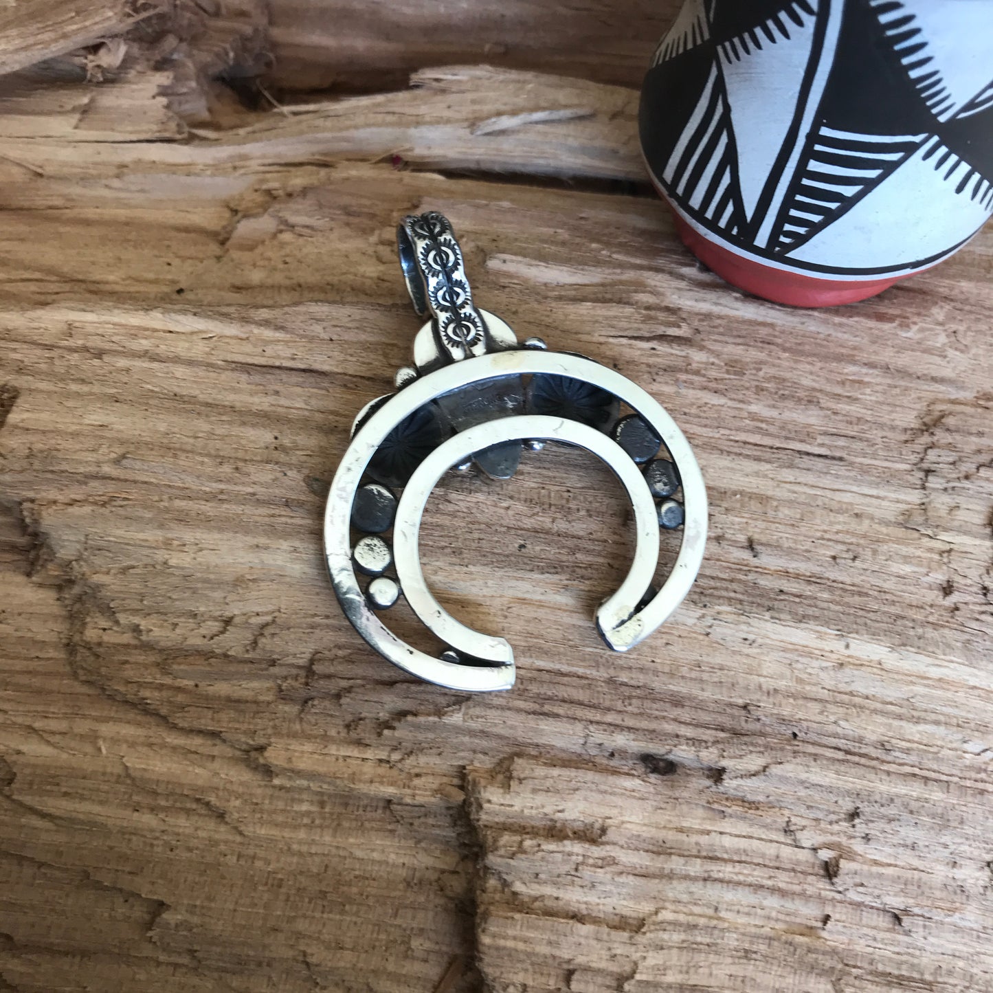 Tyrone Turquoise Naja pendant~ Sterling Silver~ Artisan Handmade~ 1012