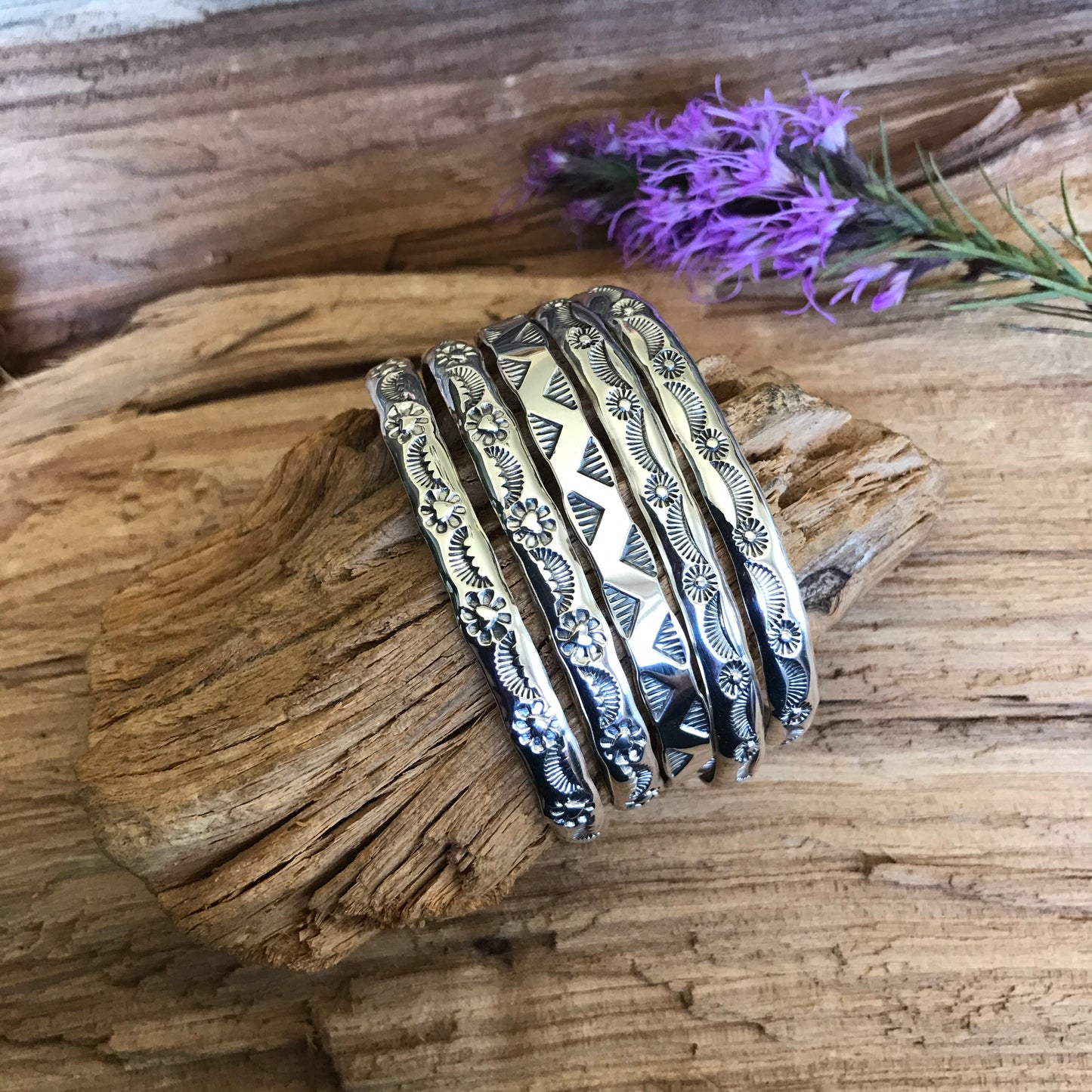 Stacker Cuff Bracelet Set~ Sterling Silver~ Artisan Handmade