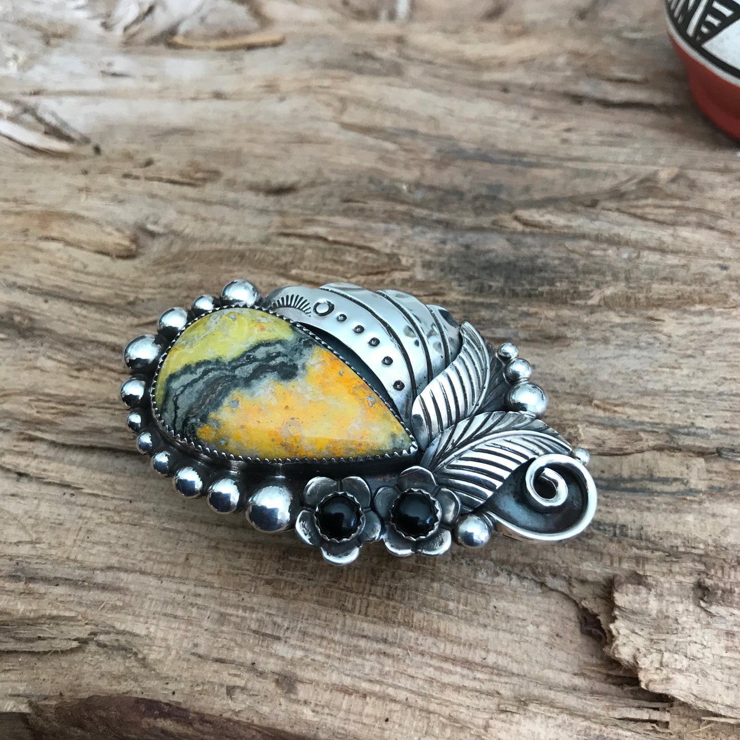 Bumblebee Jasper ring~ Sterling Silver~ Artisan Handmade~ Size 8