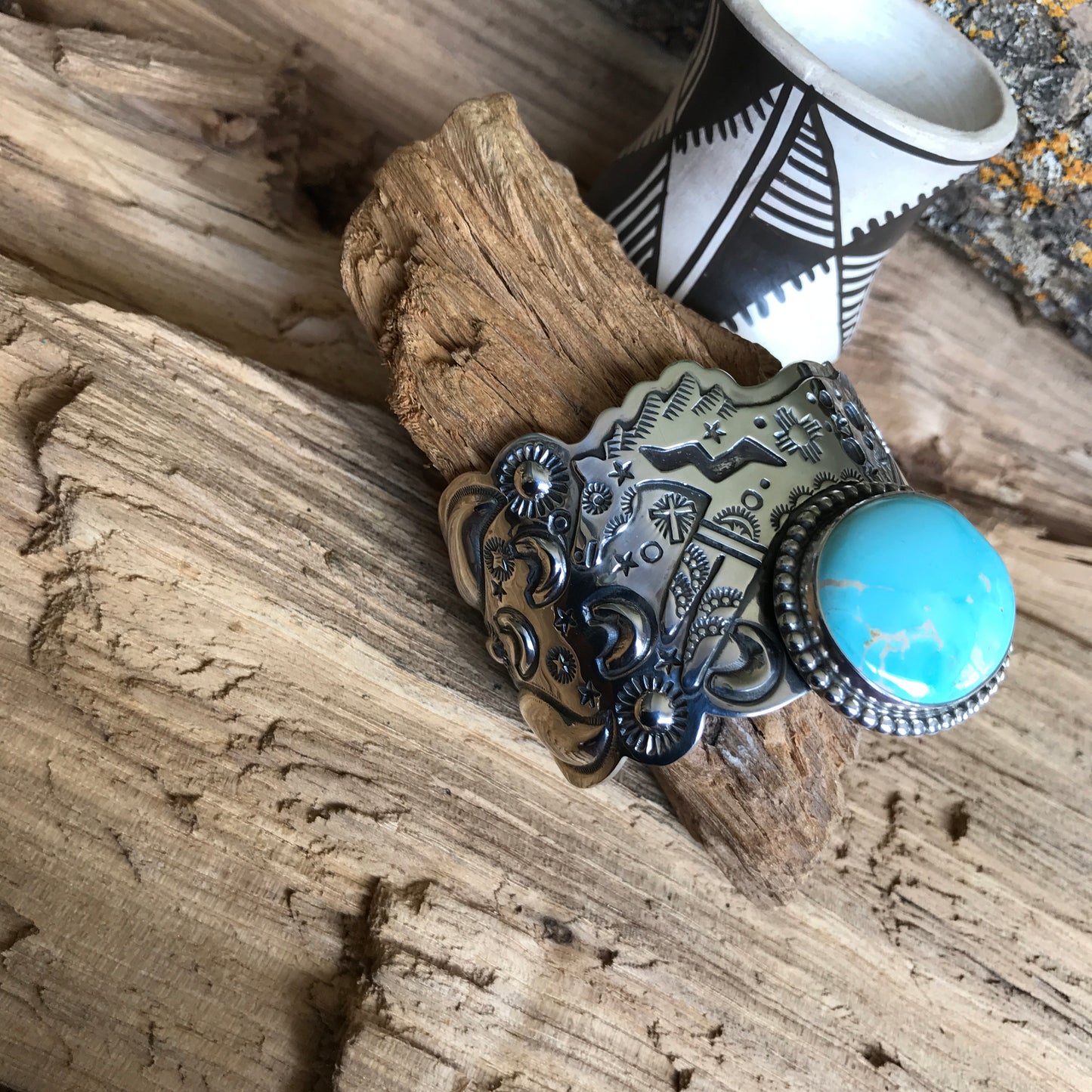 SPIRIT PONY Royston High Grade Turquoise Cuff Bracelet~ Sterling Silver~ Artisan Handmade~ 1057