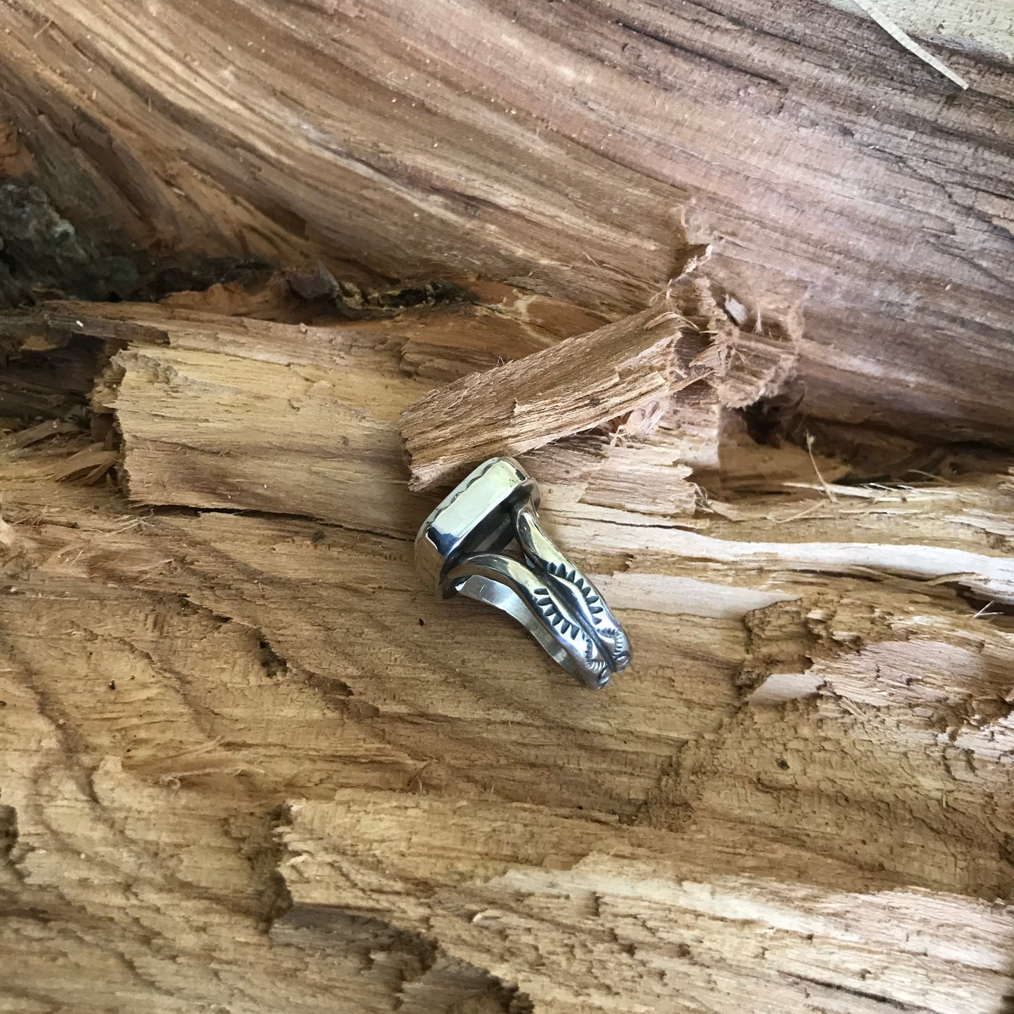 White Buffalo Ring~Sterling Silver~ Artisan Handmade~ Size 9 3/4