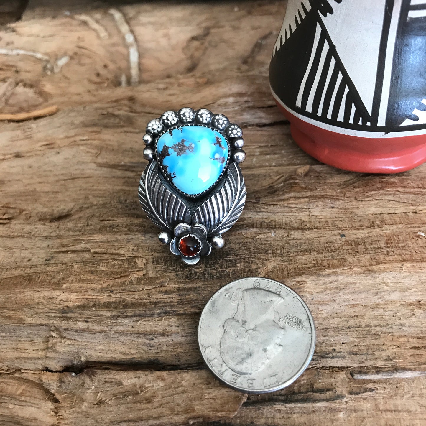 Golden Hills Turquoise Ring~ Sterling Silver~ Artisan Handmade