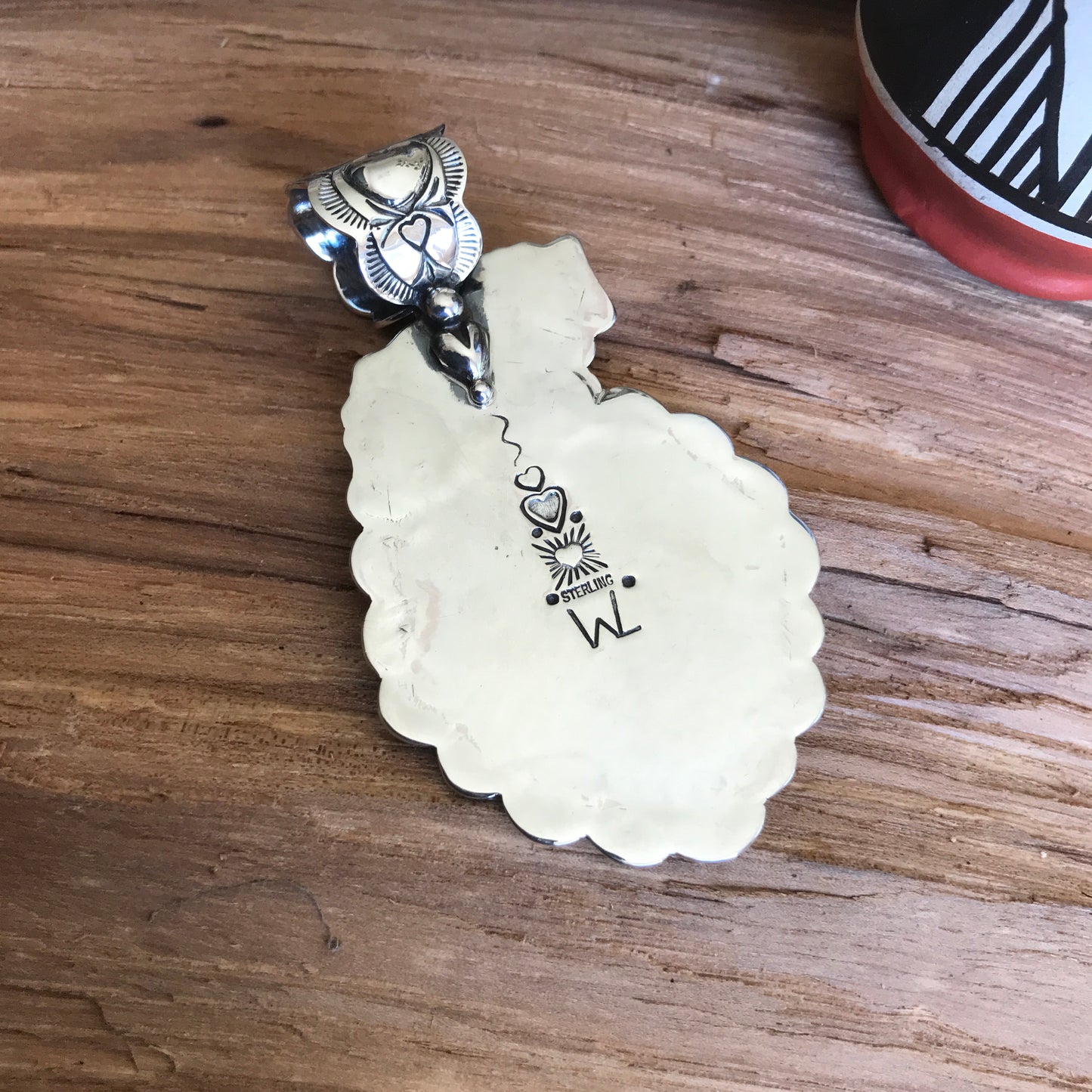 SPIRIT PONY Repousse pendant with Bisbee Turquoise~ Sterling Silver~ Artisan Handmade