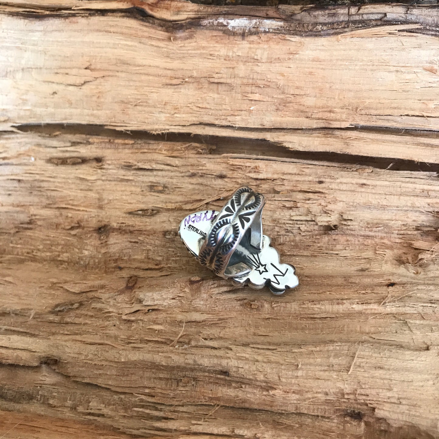 Tyrone Turquoise Ring with a Citrine Wildflower~ Sterling Silver~ Artisan Handmade~ Size 9