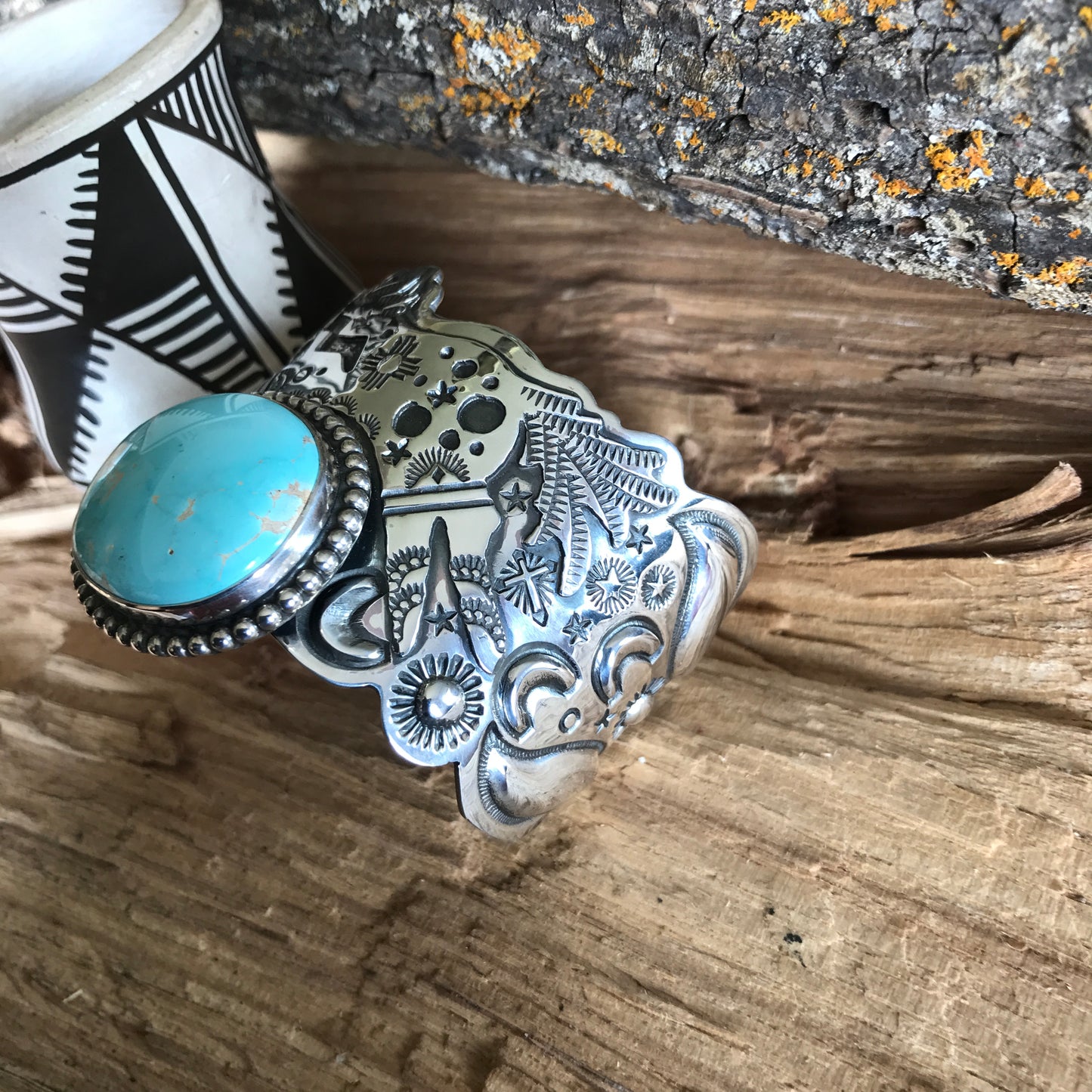 SPIRIT PONY Royston High Grade Turquoise Cuff Bracelet~ Sterling Silver~ Artisan Handmade~ 1057