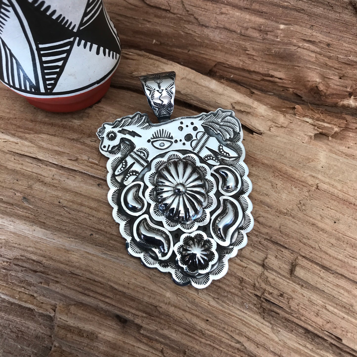 SPIRIT PONY pendant~ Sterling Silver~ large pendant~ Artisan Handmade ~ 1124