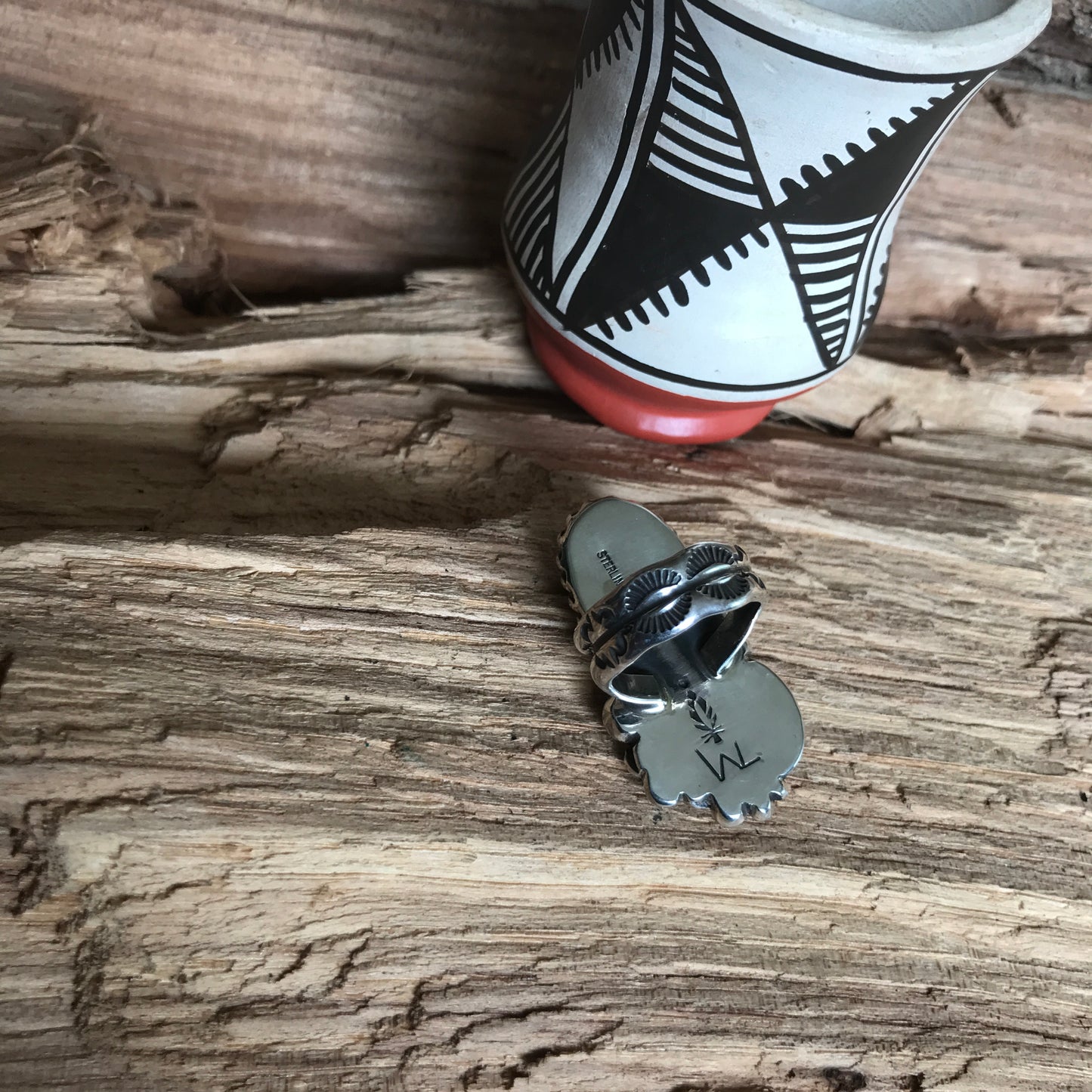 Charoite and Sleeping Beauty Turquoise Ring~Sterling Silver~ Artisan Handmade~ Size 6