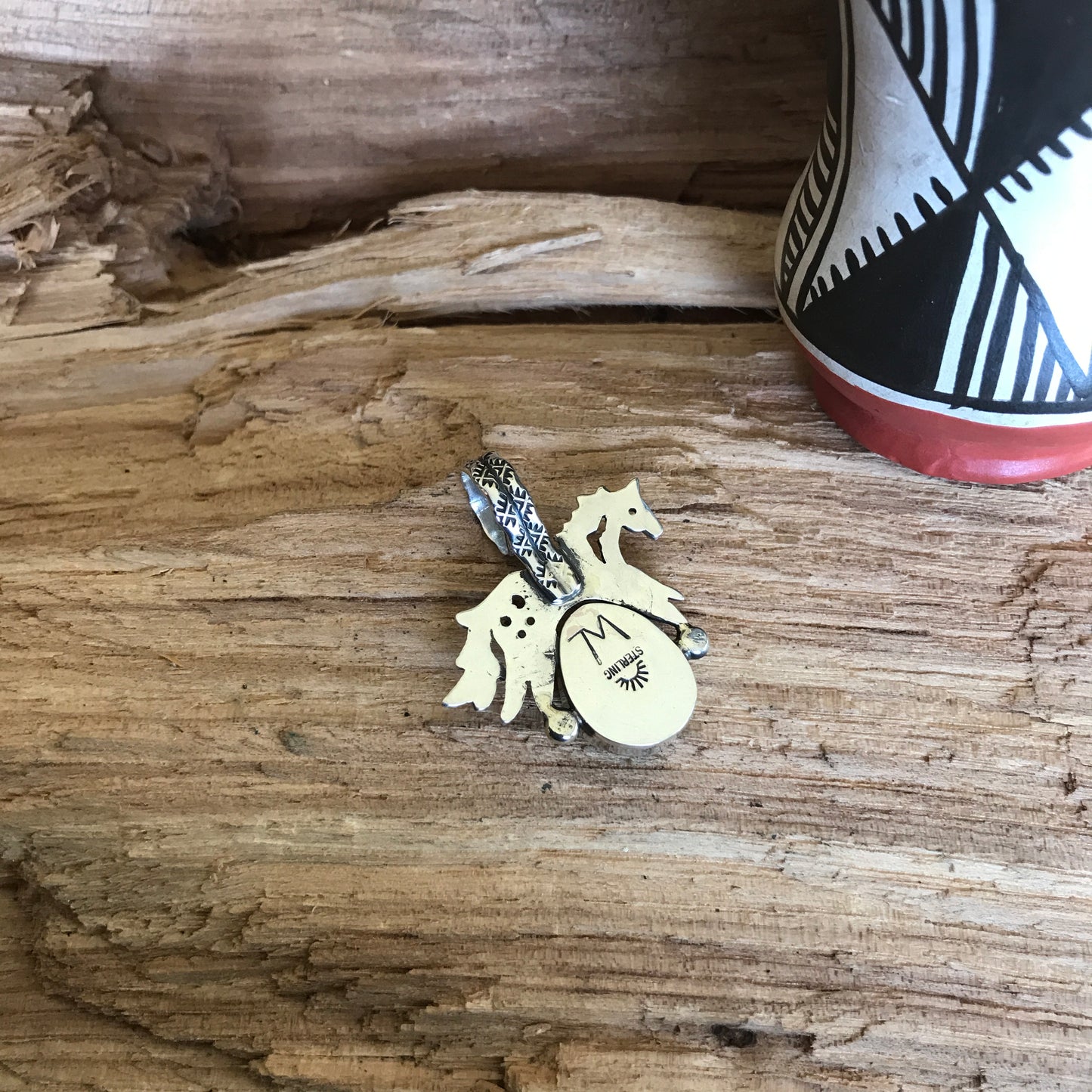 SPIRIT PONY Turquoise pendant~ Sterling Silver~ Artisan Handmade ~ 1130