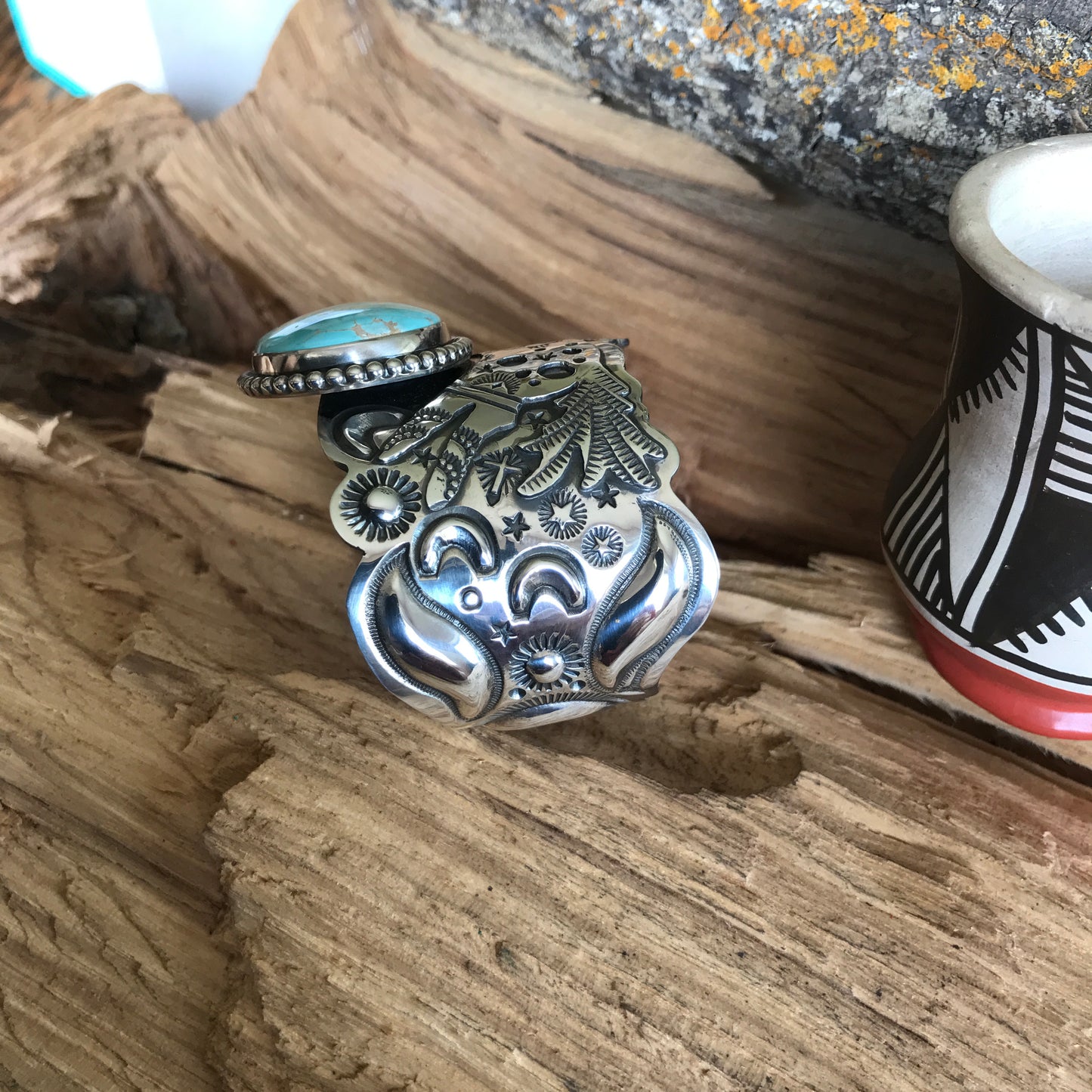 SPIRIT PONY Royston High Grade Turquoise Cuff Bracelet~ Sterling Silver~ Artisan Handmade~ 1057