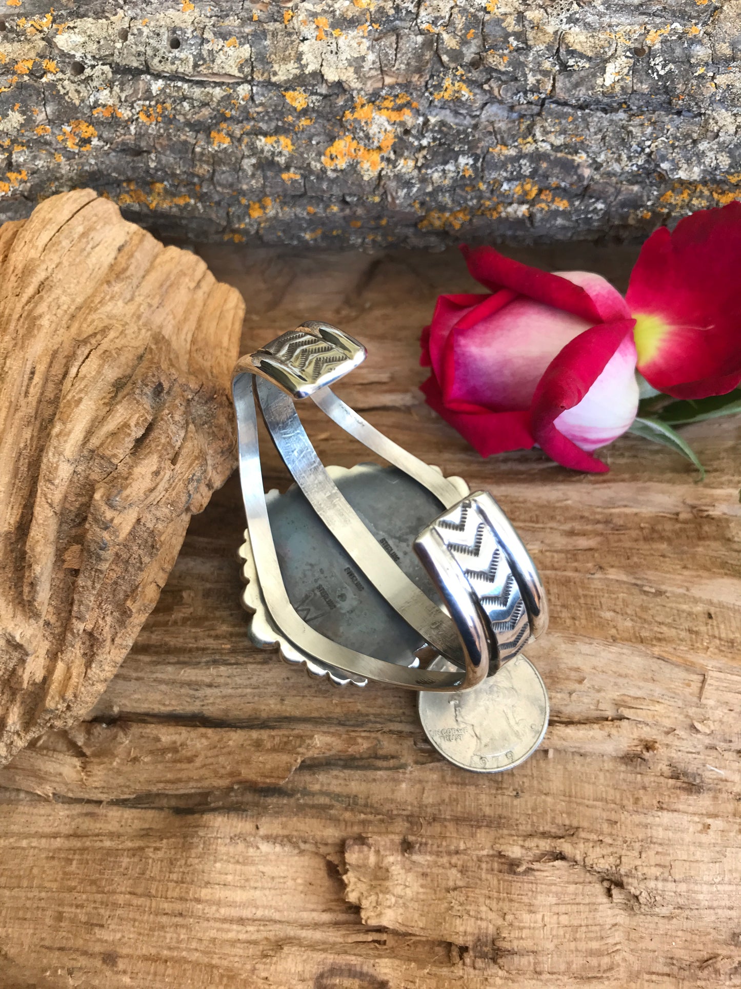 White Buffalo Cuff Bracelet~ Sterling Silver~ Artisan Handmade~RTS046