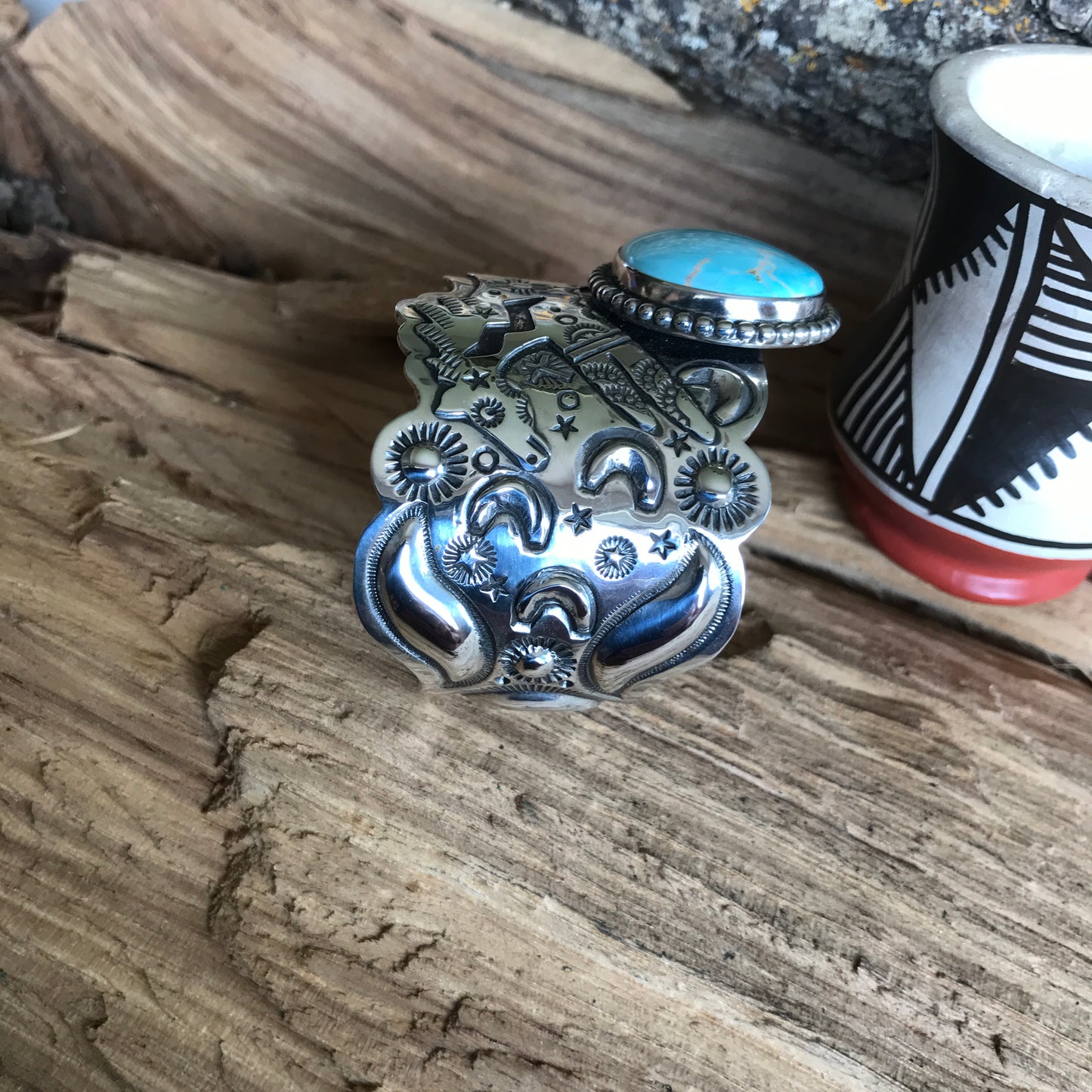 SPIRIT PONY Royston High Grade Turquoise Cuff Bracelet~ Sterling Silver~ Artisan Handmade~ 1057