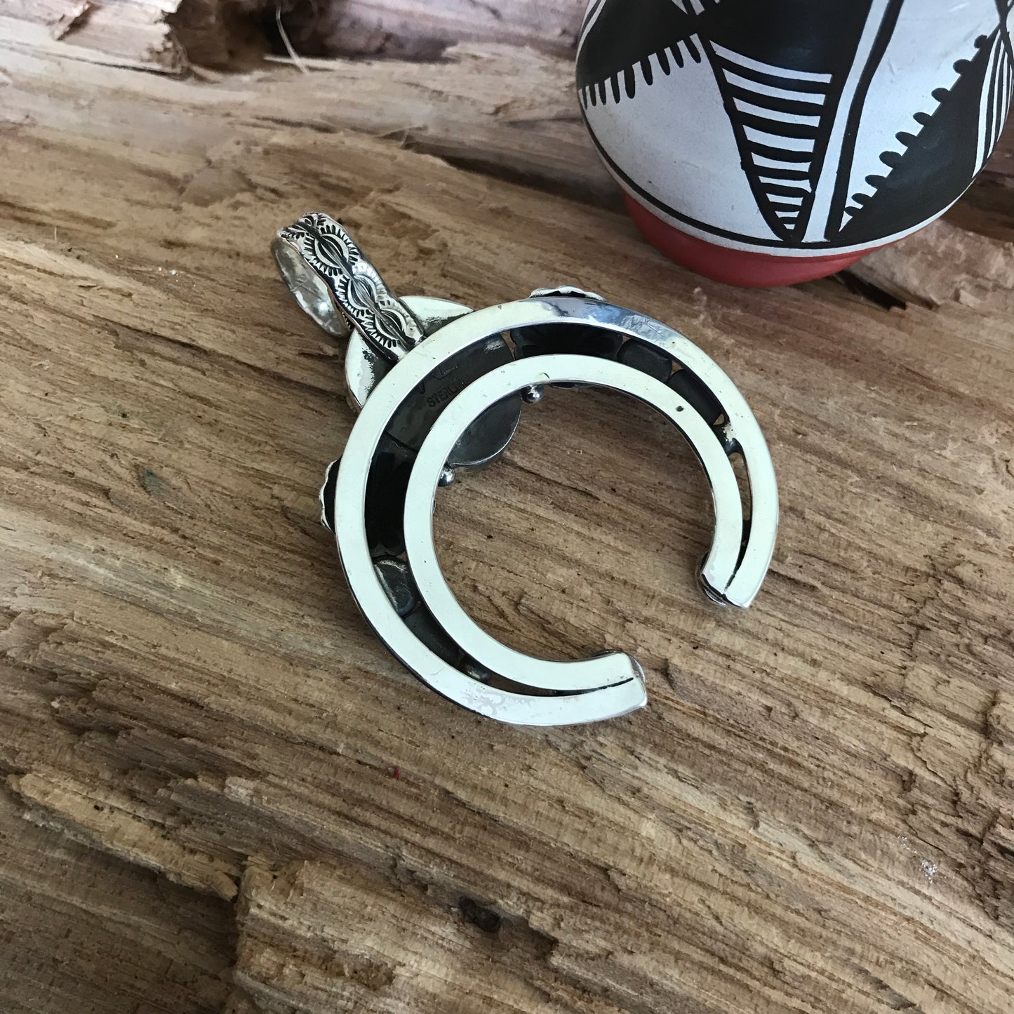 Number 8 Turquoise Naja pendant~ High Grade Turquoise ~ Sterling Silver~ Artisan Handmade