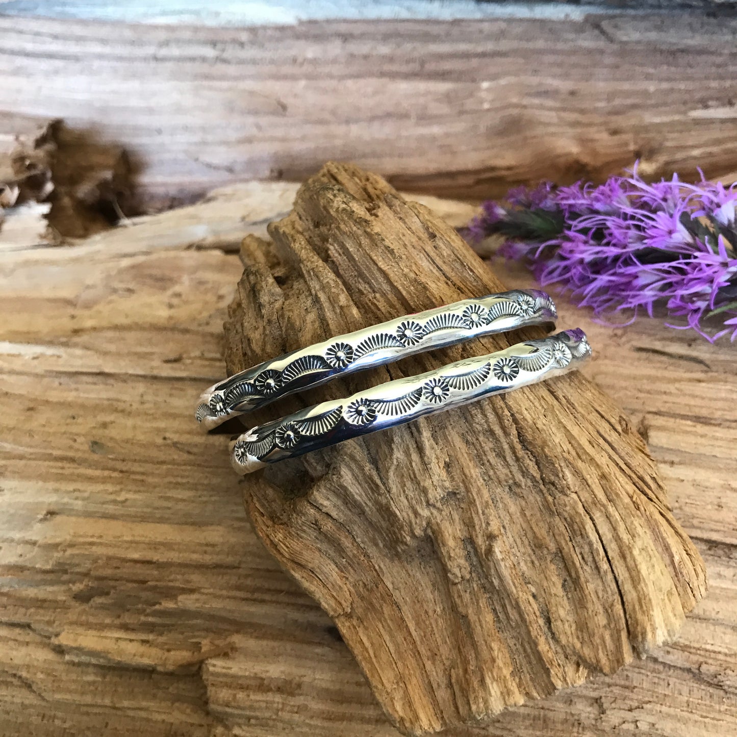 Stacker Cuff Bracelet Set~ Sterling Silver~ Artisan Handmade