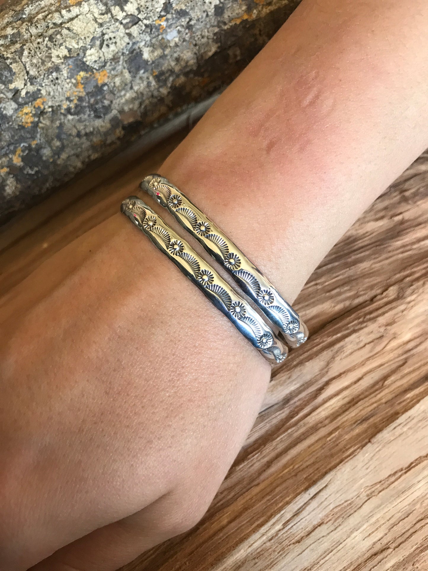 Stacker Cuff Bracelet Set~ Sterling Silver~ Artisan Handmade