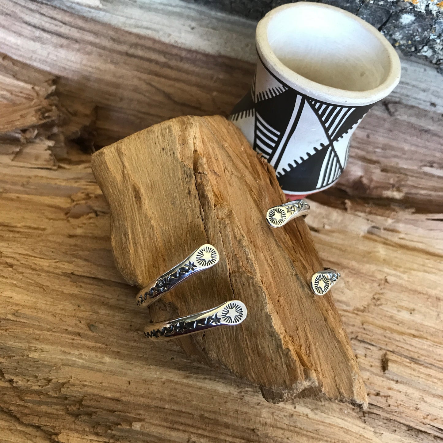 REACH FOR THE STARS~ Stacker Cuff Bracelet Set~ Sterling Silver~ Artisan Handmade
