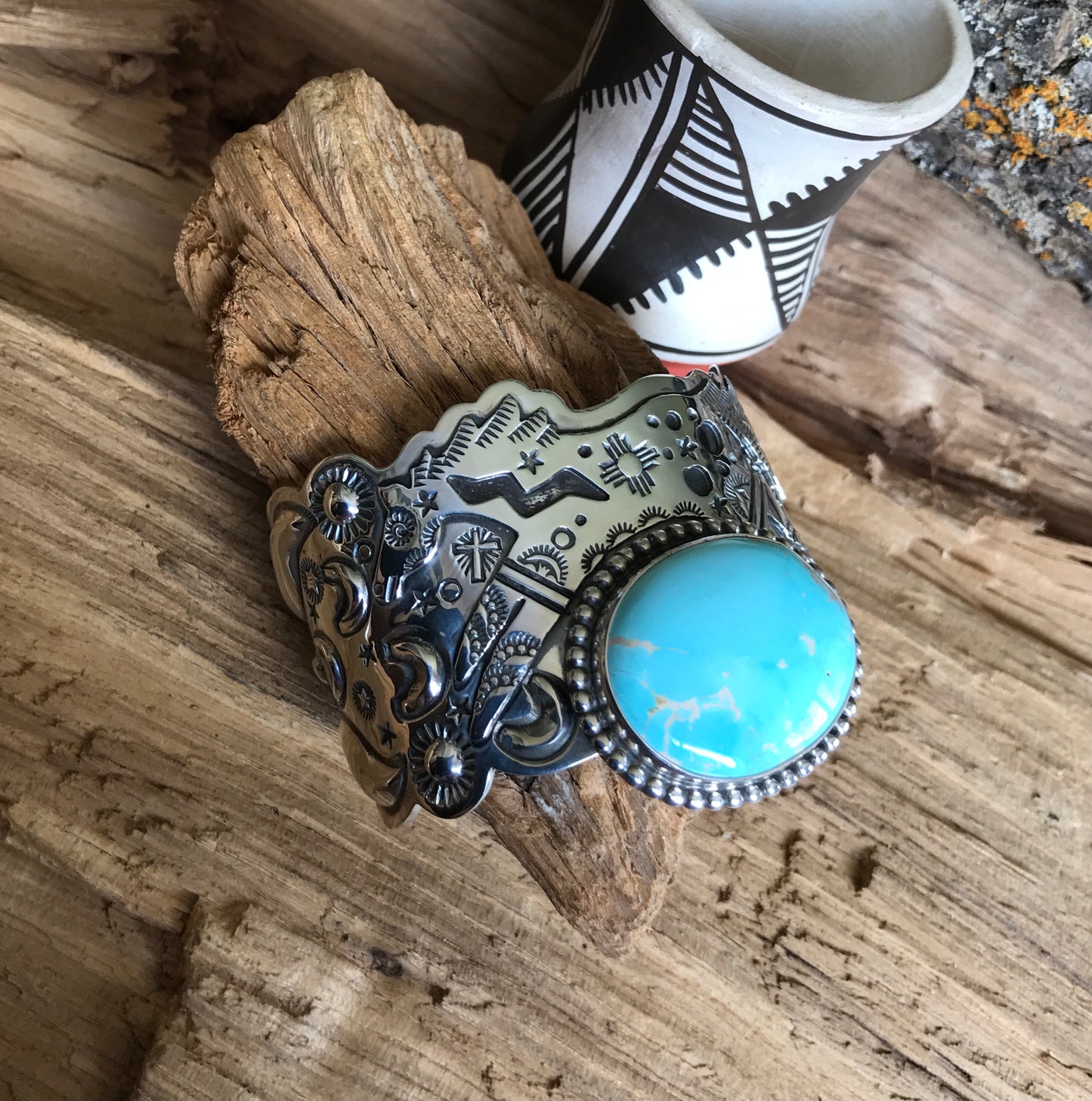 SPIRIT PONY Royston High Grade Turquoise Cuff Bracelet~ Sterling Silver~ Artisan Handmade~ 1057