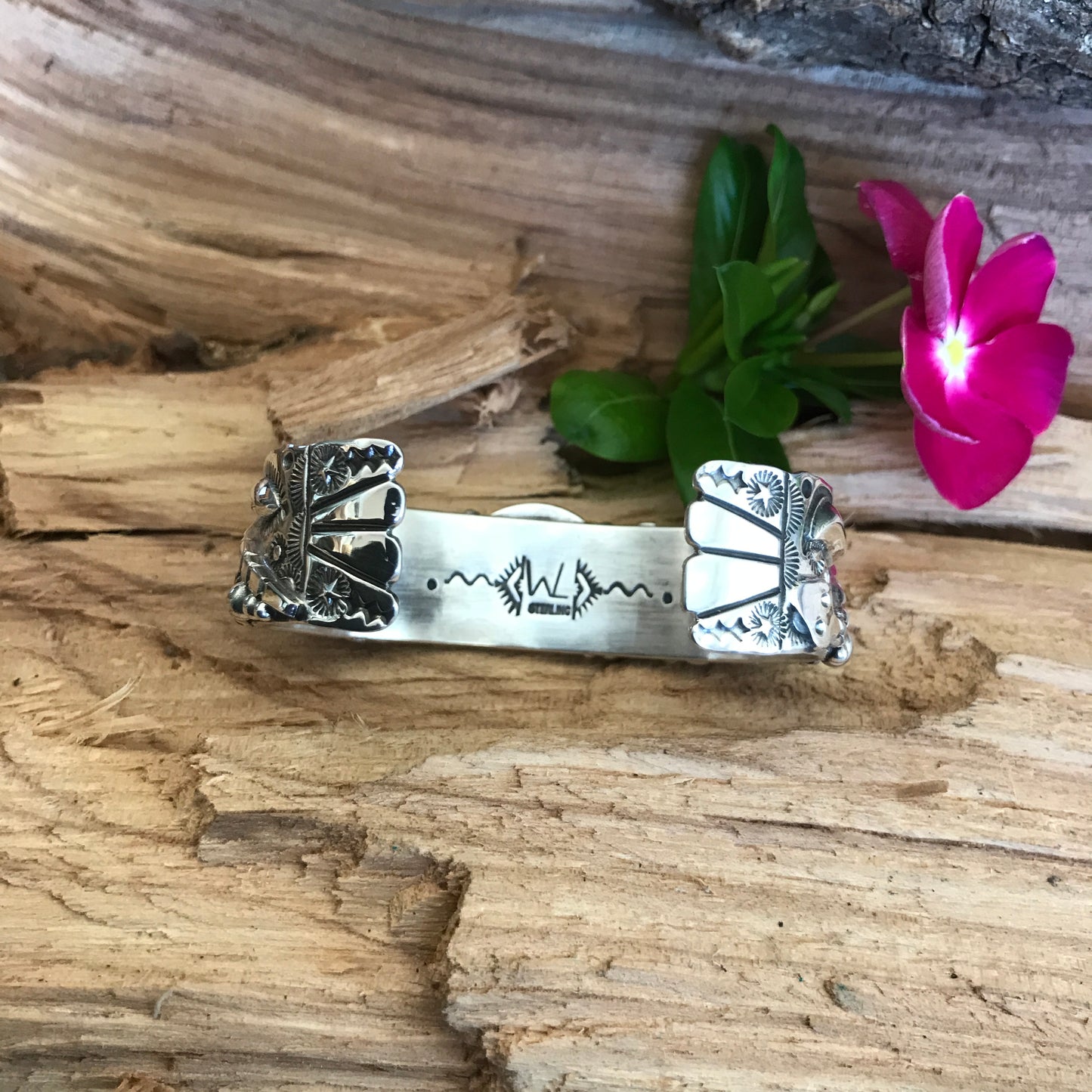 Rattlesnake Cuff Bracelet with Carico Lake Turquoise~ Sterling Silver~ Artisan Handmade