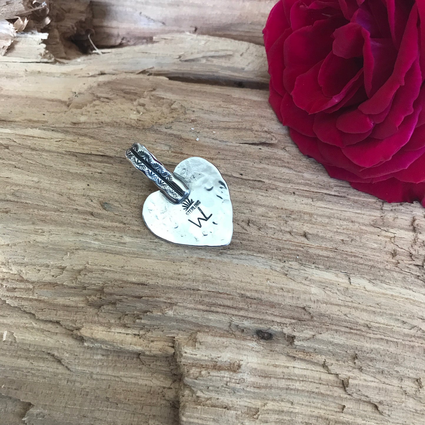 Mi Flora Corazon~ My Heart flower Pendant~ Sterling Silver~ Artisan Handmade ~ 1150