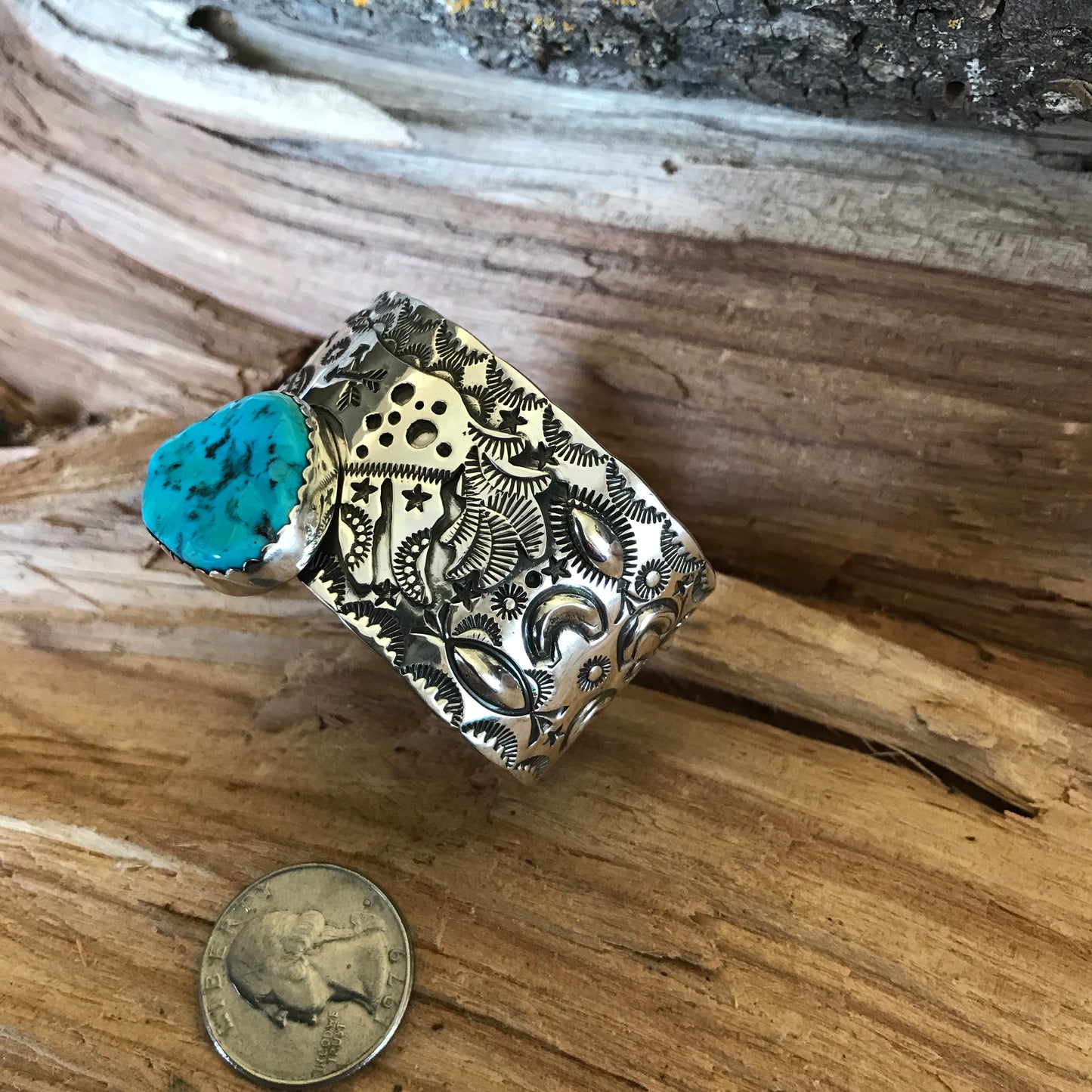 SPIRIT PONY Sleeping Beauty Turquoise Cuff Bracelet~ Sterling Silver~ Artisan Handmade