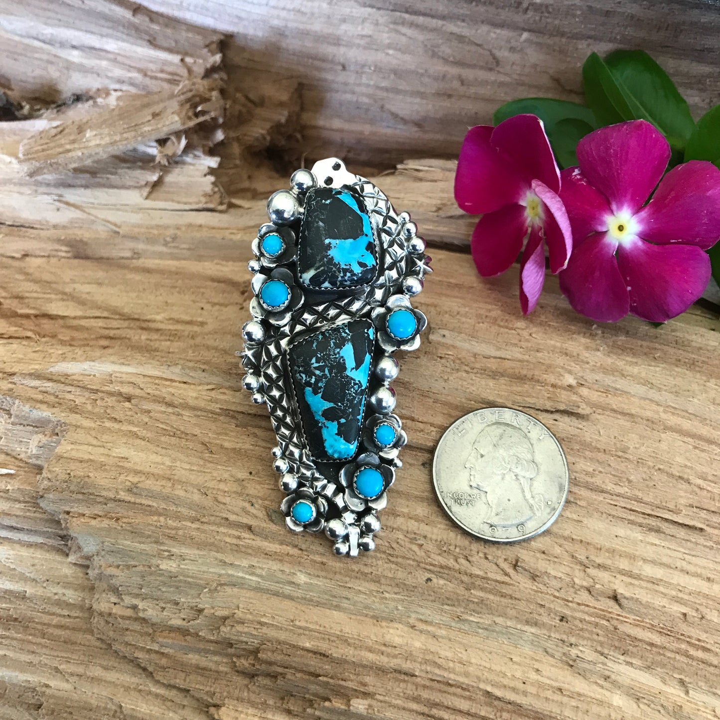 Blue Moon Turquoise Rattlesnake Ring~ Sterling Silver~ Artisan Handmade~ Size 8 1/2