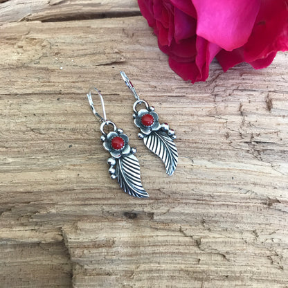 Rosarita leaf earrings~ Sterling Silver~ dangle Earrings~ Artisan Handmade