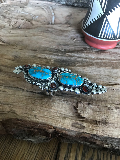 Sierra Bella Turquoise Rattlesnake Ring~ Sterling Silver~ Artisan Handmade~ Size 9