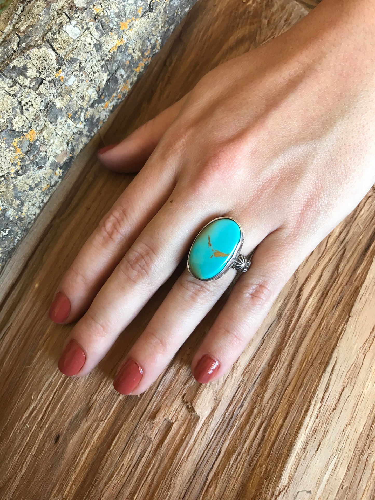 Kings Manassa Turquoise Ring~ Sterling Silver~ Artisan Handmade~ Size 6