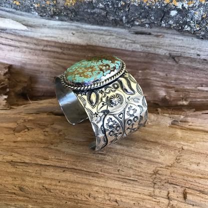 Thunderbird Cuff Bracelet~ Royston Turquoise~ Sterling Silver~ Natural Turquoise~ Artisan Handmade