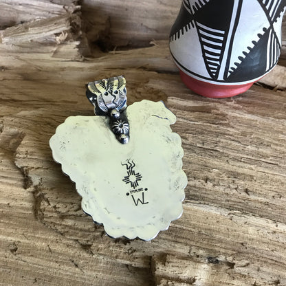 SPIRIT PONY pendant with White Buffalo ~ Sterling Silver~ Artisan Handmade ~ 1206