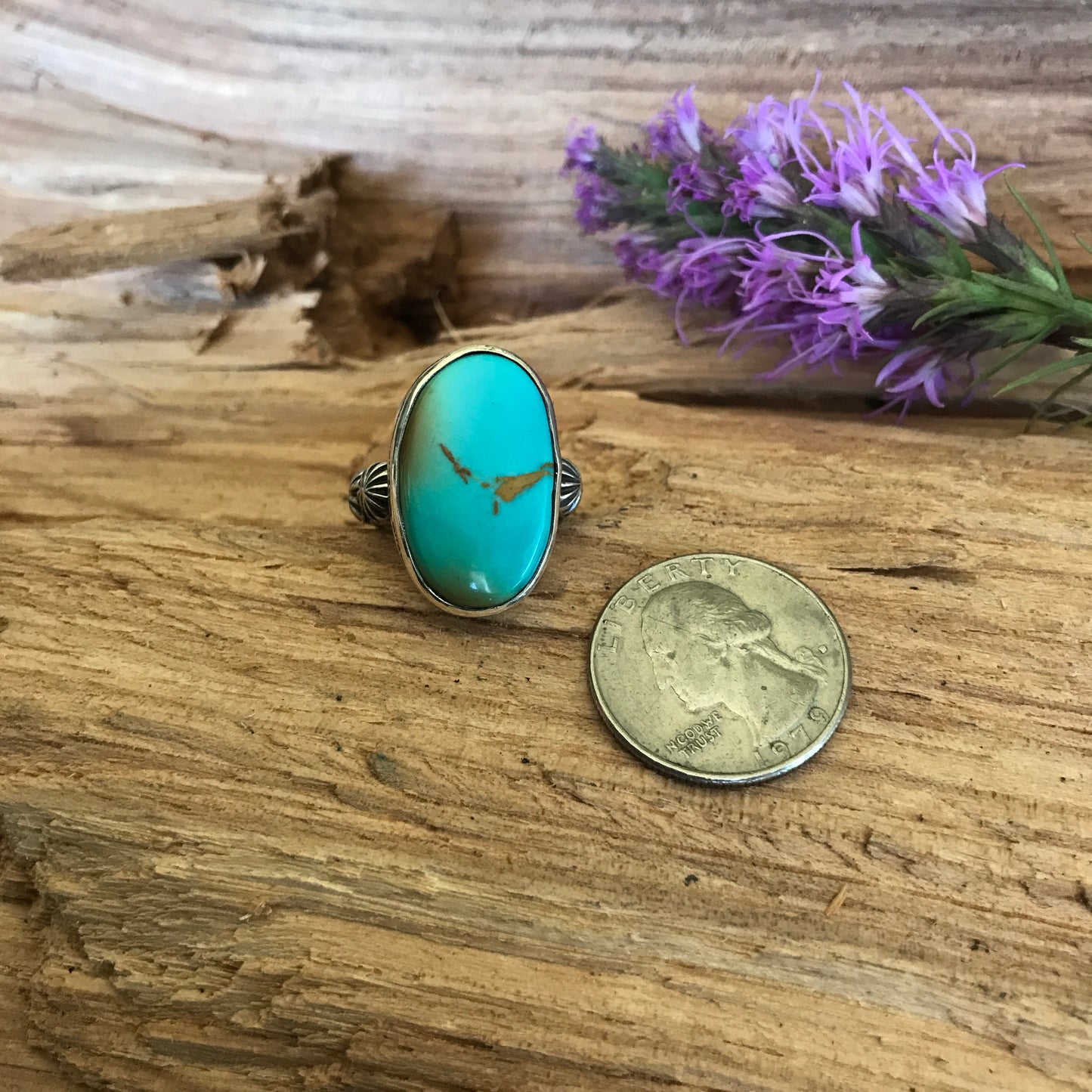 Kings Manassa Turquoise Ring~ Sterling Silver~ Artisan Handmade~ Size 6