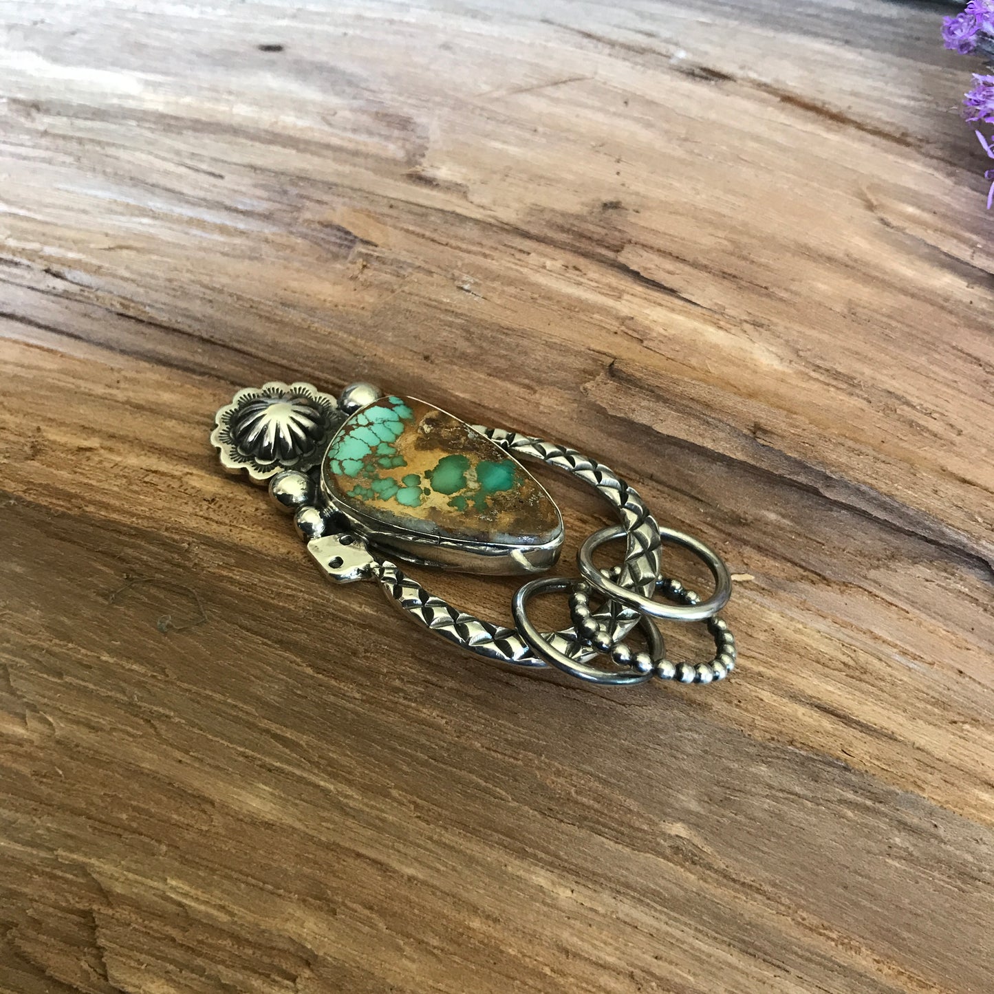 Royston Turquoise Rattlesnake Pendant~ Sterling Silver~ Artisan Handmade