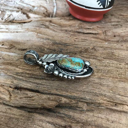 Iron Maiden Turquoise pendant~ Sterling Silver~ Artisan Handmade