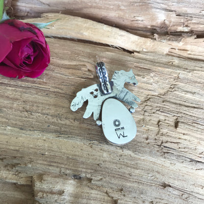 SPIRIT PONY pendant with Azurite Malachite~Sterling Silver~ Artisan Handmade~ 1063