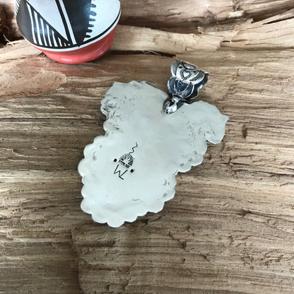 Black Jack Turquoise SPIRIT PONY Pendant~ Sterling Silver~ Artisan Handmade