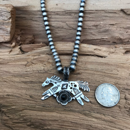 SPIRIT PONY Taos Flora pendant~ Sterling Silver~ Artisan Handmade ~ 1071