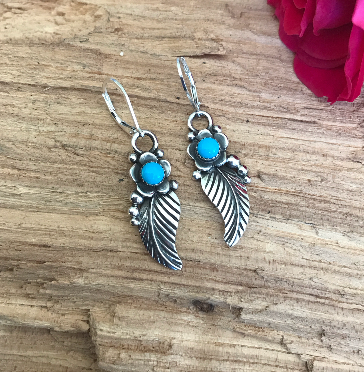 14K Diamond Sleeping Beauty Turquoise Teardrop Earrings – Jewelry