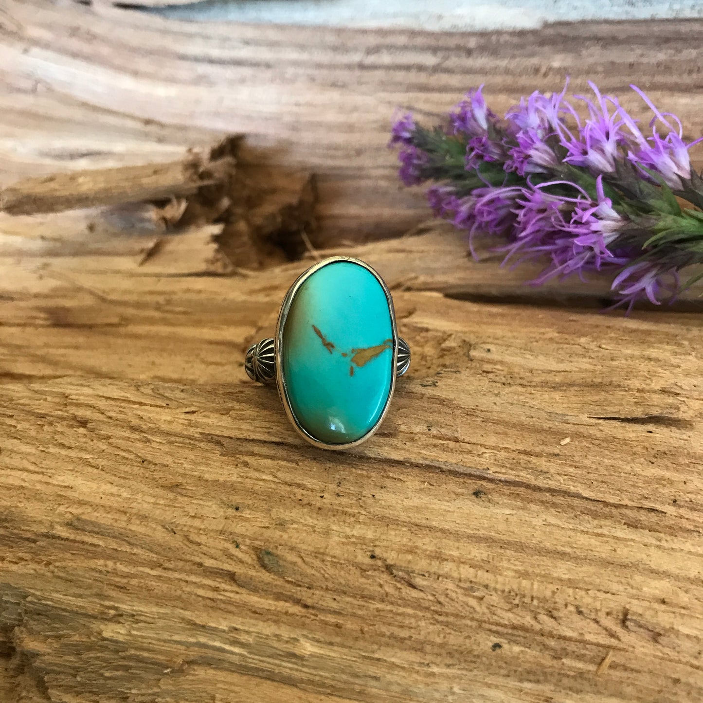 Kings Manassa Turquoise Ring~ Sterling Silver~ Artisan Handmade~ Size 6