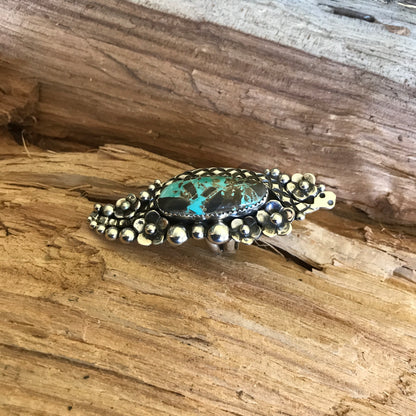 Carico Lake Turquoise Rattlesnake Ring~ Sterling Silver~ Artisan Handmade~ Size 7 1/2