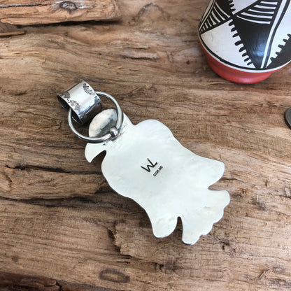 White Buffalo Thunderbird pendant~ Sterling Silver~ large pendant~ Artisan Handmade