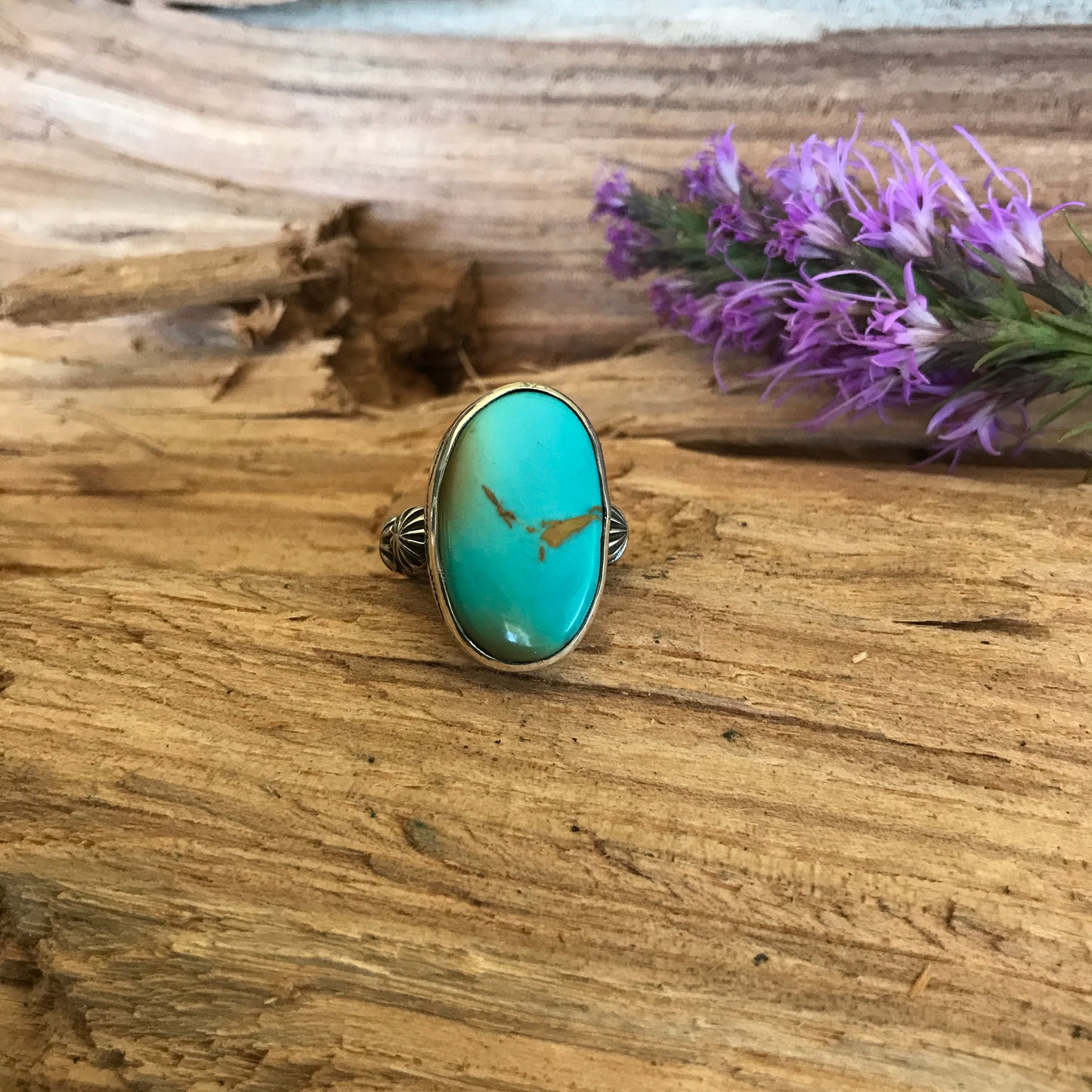 Kings Manassa Turquoise Ring~ Sterling Silver~ Artisan Handmade~ Size 6