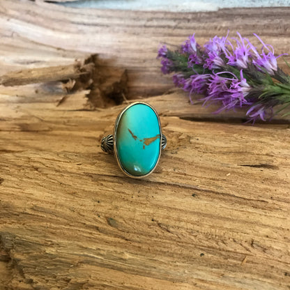 Kings Manassa Turquoise Ring~ Sterling Silver~ Artisan Handmade~ Size 6