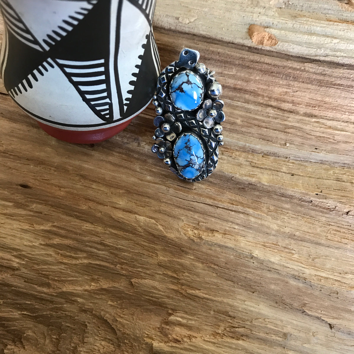 Golden Hills Turquoise Rattlesnake ring size 71164