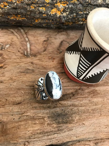 Mens White Buffalo Turquoise Ring~ Reserved for Pam~ size 13