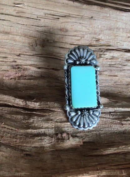 Royston Turquoise Ring~ Sterling Silver~ Artisan Handmade~ Size 12