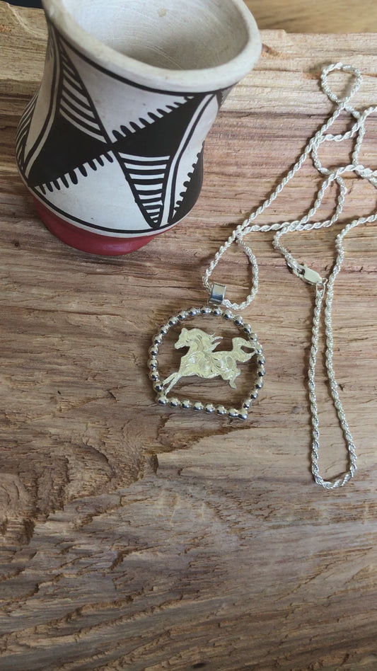 SPIRIT PONY pendant~ Sterling Silver~ Artisan Handmade~RTS30