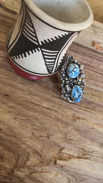 Golden Hills Turquoise Rattlesnake ring size 71164