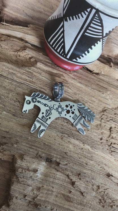 SPIRIT PONY pendant~ Sterling Silver~ Artisan Handmade~ 1066