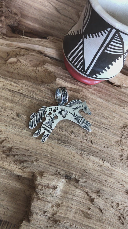 SPIRIT PONY pendant~ Sterling Silver~ Artisan Handmade